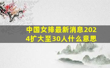 中国女排最新消息2024扩大至30人什么意思