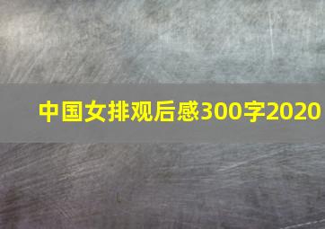 中国女排观后感300字2020