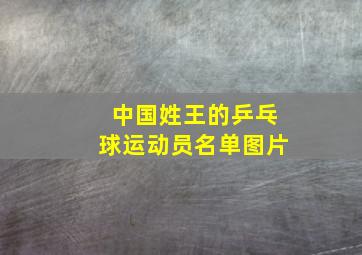 中国姓王的乒乓球运动员名单图片