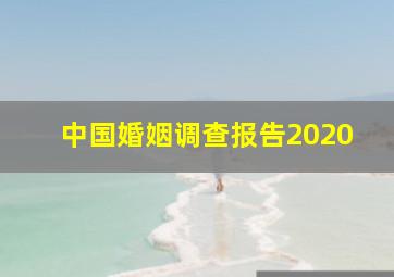 中国婚姻调查报告2020