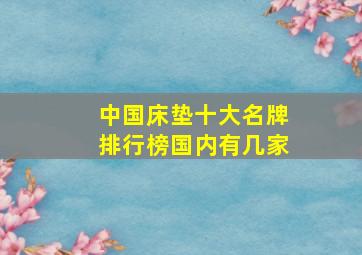 中国床垫十大名牌排行榜国内有几家