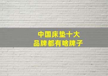 中国床垫十大品牌都有啥牌子