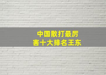 中国散打最厉害十大排名王东