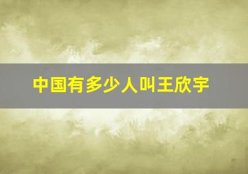 中国有多少人叫王欣宇