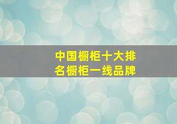 中国橱柜十大排名橱柜一线品牌