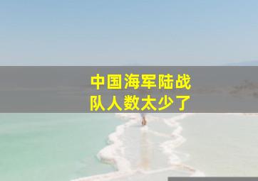 中国海军陆战队人数太少了