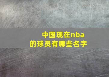 中国现在nba的球员有哪些名字