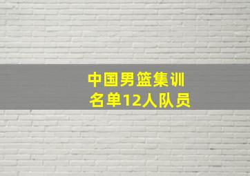 中国男篮集训名单12人队员