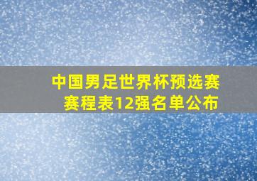 中国男足世界杯预选赛赛程表12强名单公布