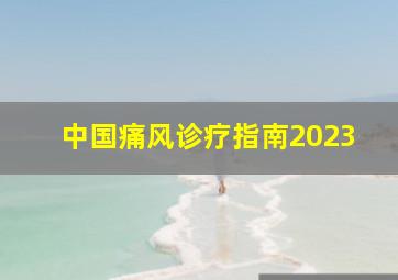 中国痛风诊疗指南2023