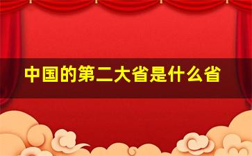 中国的第二大省是什么省