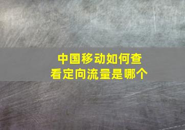 中国移动如何查看定向流量是哪个