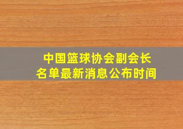 中国篮球协会副会长名单最新消息公布时间