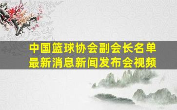 中国篮球协会副会长名单最新消息新闻发布会视频