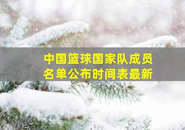 中国篮球国家队成员名单公布时间表最新