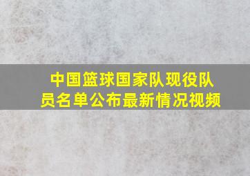 中国篮球国家队现役队员名单公布最新情况视频