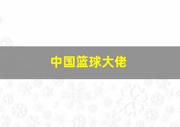 中国篮球大佬