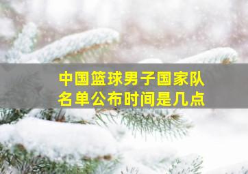 中国篮球男子国家队名单公布时间是几点