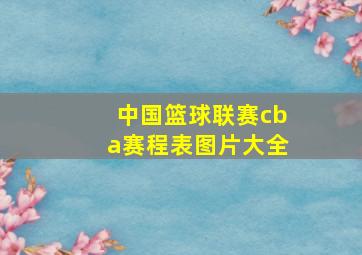 中国篮球联赛cba赛程表图片大全