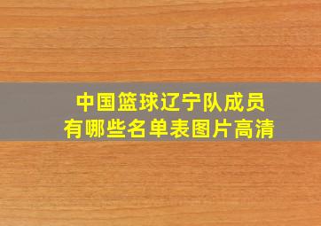 中国篮球辽宁队成员有哪些名单表图片高清