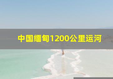 中国缅甸1200公里运河