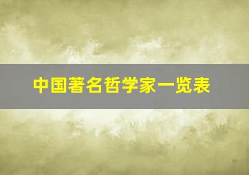 中国著名哲学家一览表