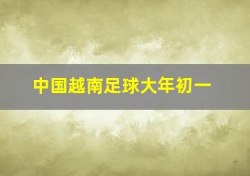 中国越南足球大年初一