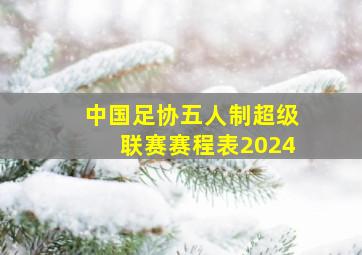 中国足协五人制超级联赛赛程表2024