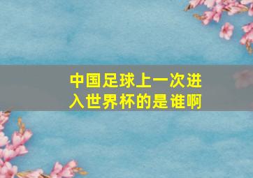 中国足球上一次进入世界杯的是谁啊