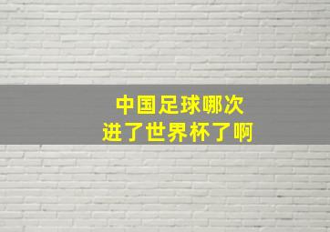 中国足球哪次进了世界杯了啊