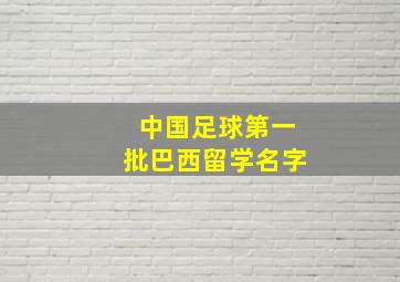 中国足球第一批巴西留学名字