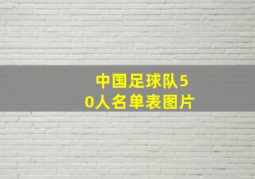 中国足球队50人名单表图片