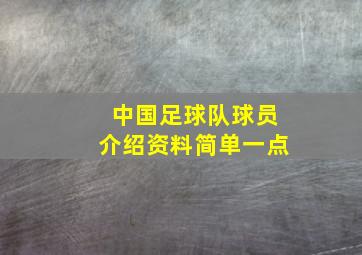 中国足球队球员介绍资料简单一点