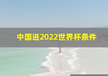 中国进2022世界杯条件