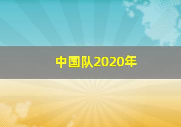 中国队2020年