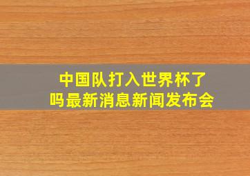 中国队打入世界杯了吗最新消息新闻发布会