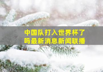 中国队打入世界杯了吗最新消息新闻联播