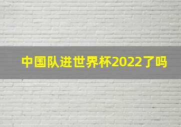 中国队进世界杯2022了吗