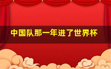 中国队那一年进了世界杯