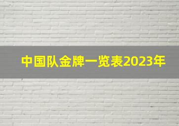 中国队金牌一览表2023年