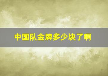 中国队金牌多少块了啊