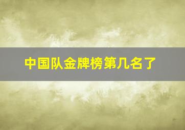 中国队金牌榜第几名了