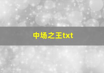 中场之王txt