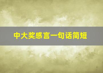 中大奖感言一句话简短