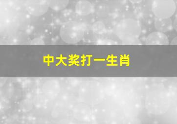 中大奖打一生肖