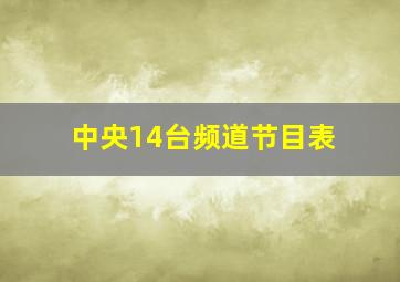 中央14台频道节目表