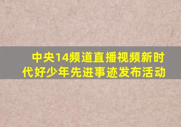 中央14频道直播视频新时代好少年先进事迹发布活动