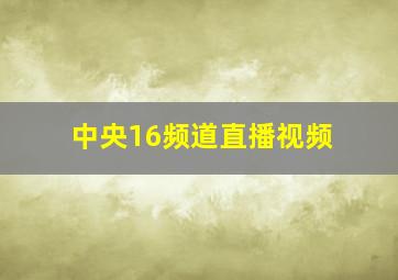 中央16频道直播视频