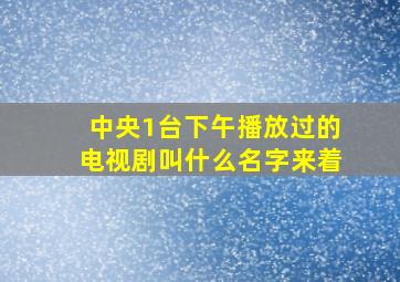 中央1台下午播放过的电视剧叫什么名字来着