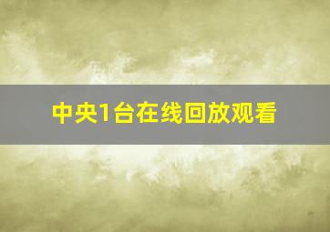 中央1台在线回放观看